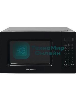 Микроволновая печь HOME HDM207BB черный, 20 л, 700 Вт, переключатели - кнопки, поворотный механизм