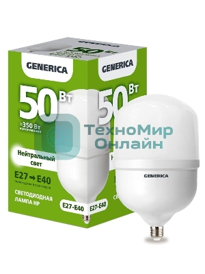 Лампа светодиодная GENERICA LL-HP-50-230-40-E27-E40-G HP 50Вт 4000К E27-E40 230В