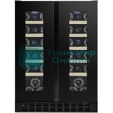 Винный шкаф Temptech OX2DX60DRB черный, 116 л, 2 отсека, 38 бут., класс G