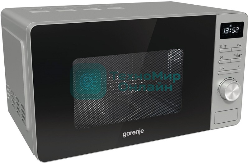 Микроволновая печь Gorenje GRILL MO23A4X нержавеющая сталь, 23 л, 800 Вт, переключатели - кнопки, поворотный механизм