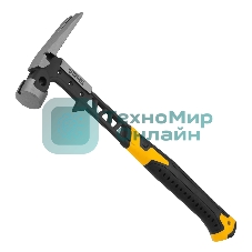 Молоток строительный Denzel 450 г, цельнокованый, боек с магнитом, двухкомп. обрезин. рук-ка
