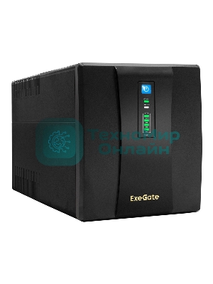Источник бесперебойного питания ExeGate EP285490RUS SpecialPro UNB-1200.LED.AVR.EURO.RJ.USB 1200VA/750W, LED, AVR, 4 евророзетки, RJ45/11, USB, черный