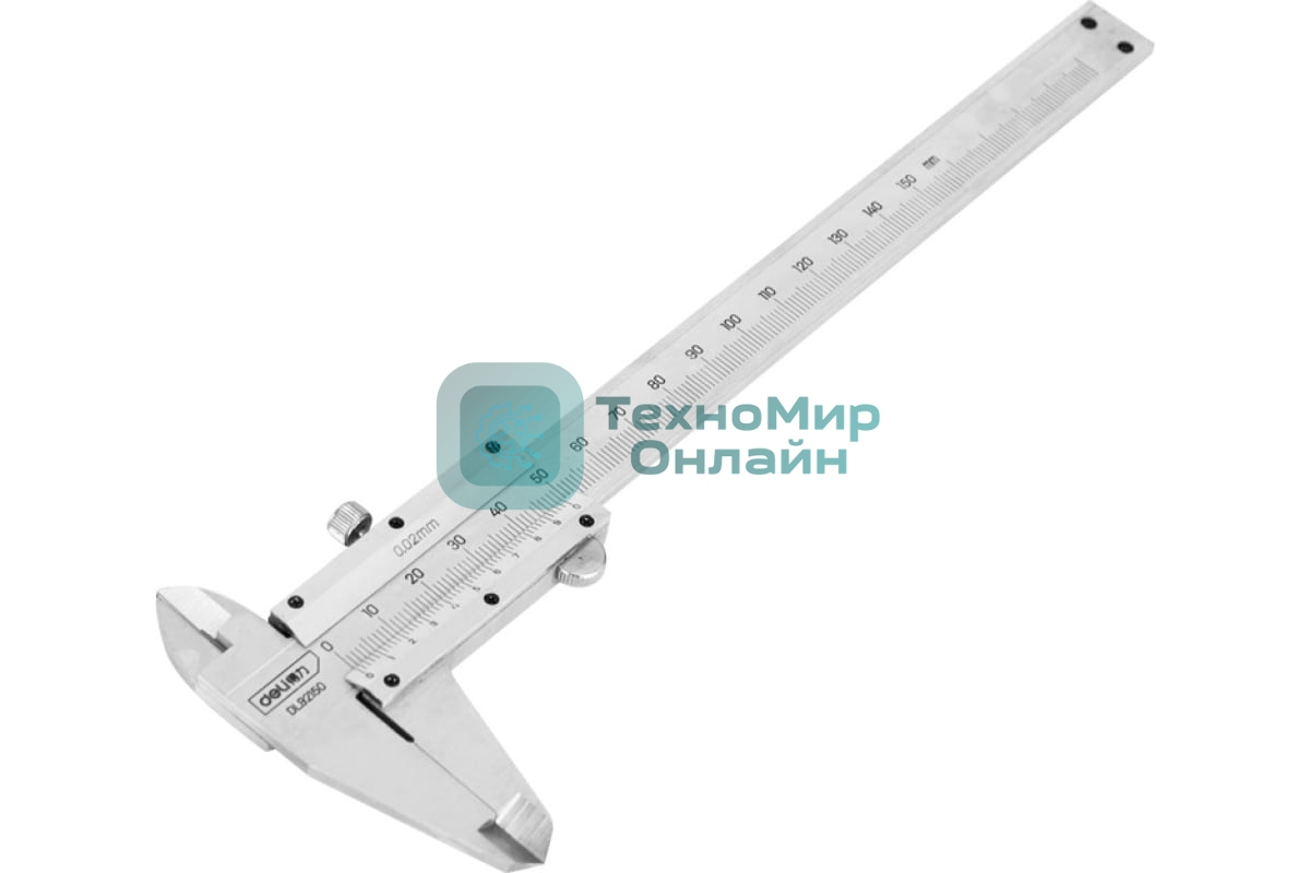Штангенциркуль Deli DL92150 150мм Диапазон: 0-150 мм. Значение деления: 0,02 мм.