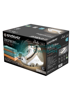 Парогенератор электрический Endever Delta-400, белый/бежевый, мощность 2600 Вт, пост. подача пара 140 г/мин, макс. паровой удар до 400 г/мин