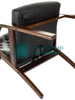 Кресло офисное Бюрократ T-9928WALNUT-CF черный, кожа, на ножках, дерево