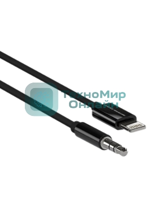 Кабель аудио MORE CHOICE (4610196409837) UK28i AUX 3.5мм Lightning 8-pin 1м, черный