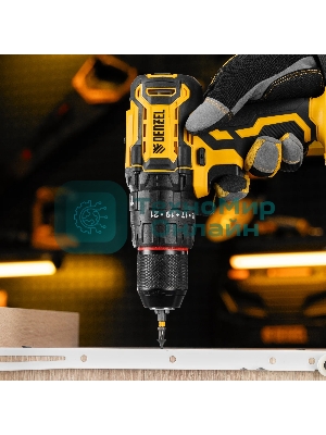 Дрель-шуруповерт Denzel CIDH-BL-20, 20 В, 2 Ач, 80 Нм, бесщеточный, ударный