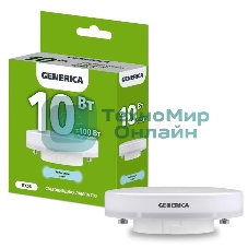 Лампа светодиодная GENERICA LL-T80-10-230-65-GX53-G T80 10 Вт таблетка 6500К GX53 230В