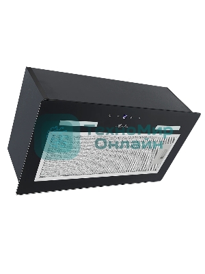 Встраиваемая вытяжка Monsher MASSY 60 Noir, 52 см, сенсорное управление, 3 скорости, 650 м3/ч, LED освещение, таймер, черный