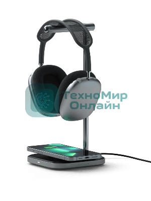 Подставка для наушников 2-в-1 с беспроводным зарядным устройством Satechi 2 in 1 Headphone Stand with Wireless Charger, Серый Космос