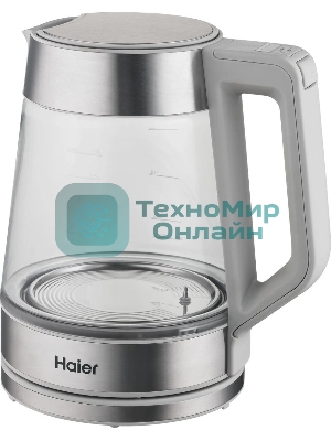 Чайник электрический Haier HK-501 1.7л. 2400Вт серый корпус: стекло/пластик (TD0036930RU)
