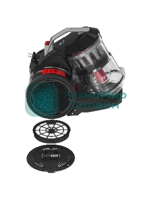 Пылесос Centek CT-2523 черный/красный, 420/2400 Вт, уборка сухая, пылесборник контейнер 3.5 л