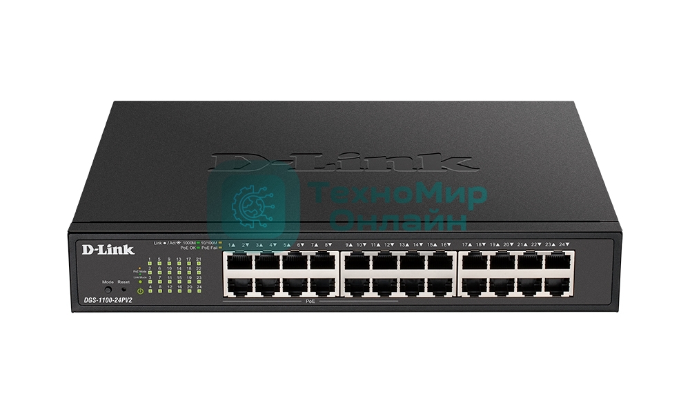 Коммутатор D-Link DGS-1100-24PV2/A1A, 24×1 Гбит/с, настраиваемый