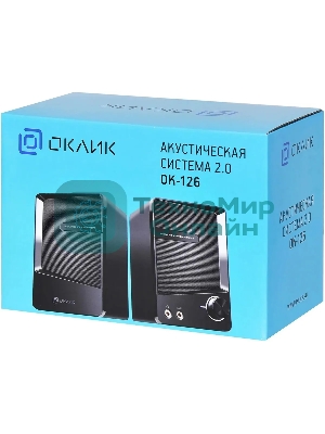 Акустическая система Oklick OK-126 2.0 черный 6Вт