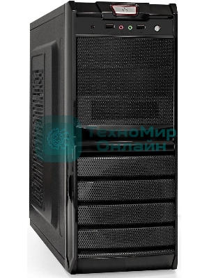 Компьютерный корпус Miditower ExeGate XP-329S-UNS450 (ATX, БП UNS450 с вент. 12см, 2*USB, аудио, черный)
