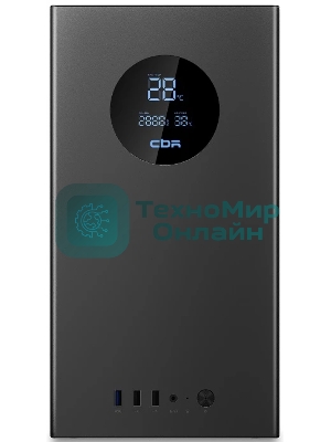 Компьютерный корпус CBR mATX Minitower V865, без БП, 1хUSB 3.0, 2хUSB 2.0, HD Audio+Mic, Digital Screen, черный