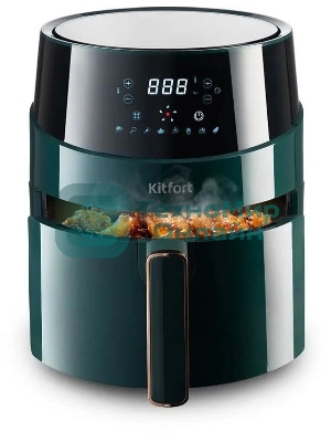 Аэрогриль Kitfort КТ-2222 зеленый, 1500 Вт, 3.3 л, сенсор, 8 программ