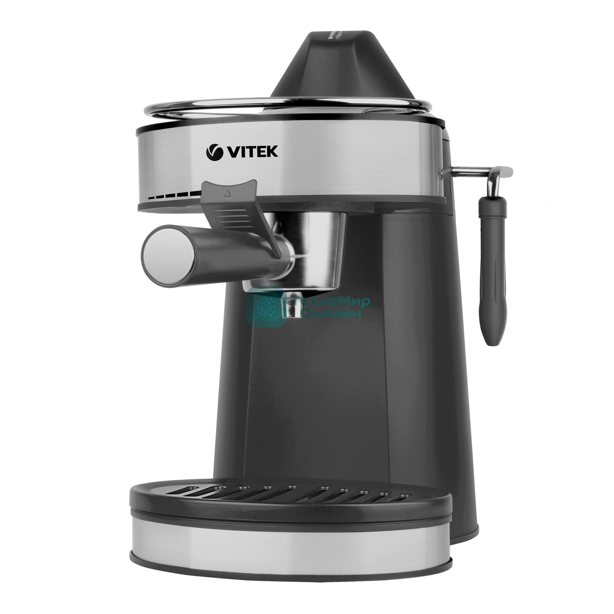 Кофеварка рожковая Vitek VT-1524 серый, исп. кофе - молотый, 0.24 л, 750 Вт, 5 бар