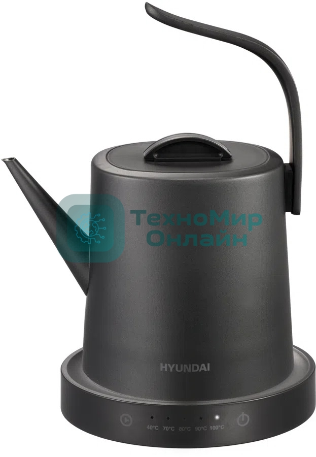 Чайник электрический Hyundai HYK-S5503 1 л, 1200 Вт, титан/титановый корпус: металл