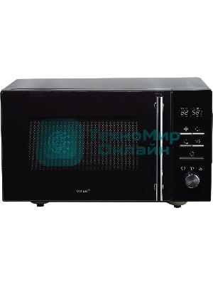 Микроволновая печь Vitek VT-MW1323 черный, 23 л, 900 Вт, переключатели - кнопки, поворотный механизм