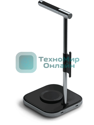 Подставка для наушников 2-в-1 с беспроводным зарядным устройством Satechi 2 in 1 Headphone Stand with Wireless Charger, Серый Космос