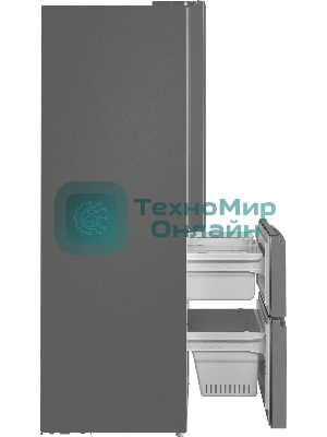 Холодильник Maunfeld MFF180NFSE01 нержавеющая сталь трехкамерный 224/113л морозилка снизу, No Frost