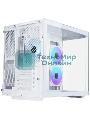 Корпус mATX Eurocase M2771 white, без БП, закаленное стекло 2 стороны