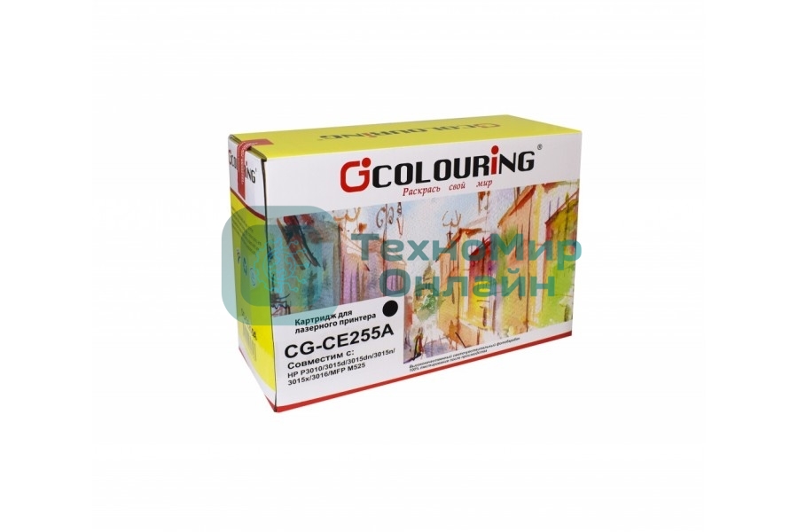 Картридж лазерный Colouring CG-CE255A/724 черный (6000 стр.) для принтеров HP LJ P3010/3015d/3015dn/3015n/3015x/3016/MFP M525/Canon LBP6750dn/6780x
