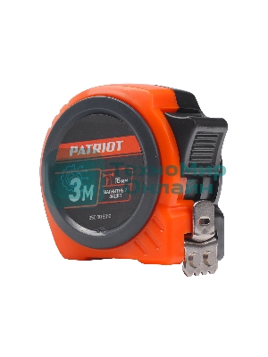 Рулетка PATRIOT MTP-3-16, магнит, 2сторон.зацеп, антиблик.нейлон.покрытие, крупн.шрифт, двусторон.белая лента, 3м*16 мм