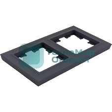 Рамка 2-местная IEK BRITE РУ-2-БрГ графит