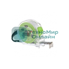 Рулетка Сибртех Кварц, прозрачный корпус, амортизатор, 5 м х 19 мм