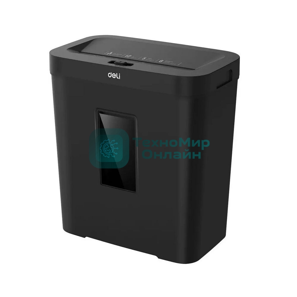 Шредер Deli ET022, черный, Р-4, 4х40, 8 Листов, 12л.