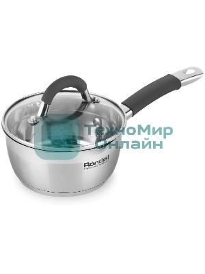 Ковш Rondell Flamme RDS-026, 1.3л, 16см, с крышкой, стальной