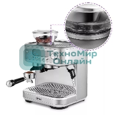 Кофеварка рожковая Kitfort КТ-7113 нержавеющая сталь, исп. кофе - молотый/зерновой, 2.3 л, 1770 Вт, 15 бар