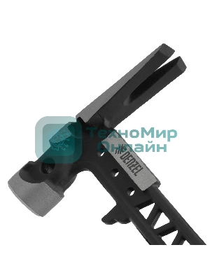 Молоток строительный Denzel 450 г, цельнокованый, боек с магнитом, двухкомп. обрезин. рук-ка
