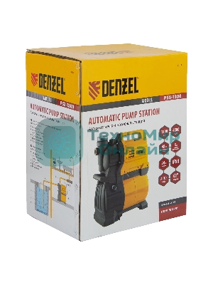 Насосная станция Denzel PSХ1300х-pro 1300Вт 4500л/ч ресивер 24л подъем 48м