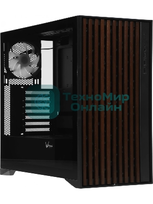 Корпус Formula V Line TimberLine T0 Black, ATX, wood+plastic front, TYPE-C*1, USB3.0*2, FRONT 3x120мм FRGB, REAR 1x120мм FRGB