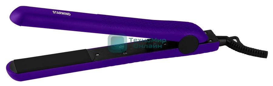 Выпрямитель для волос Starwind SHE5501 фиолетовый/черный, 200 °C, 1 режим