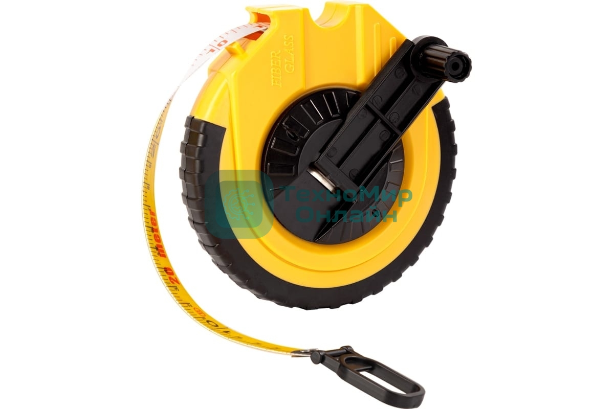 Мерная лента Deli DL9820ZY 20м x 14.5мм Ударопрочный корпус. Основной класс точности. Метрическое полотно из стекловолокна и ПВХ.