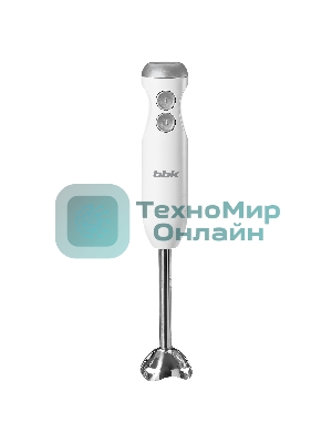 Блендер погружной BBK KBH1402 белый, 800 Вт, 2 скорости, турбо