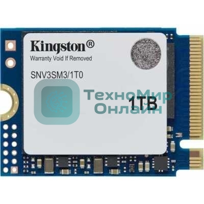 Накопитель SSD Kingston NV3, 1000Gb, M.2(22x30мм), NVMe, PCIe 4.0 x4, 3D TLC, R/W 6000/4000Mb/s, TbW 320, DWPD 0.2 (60 мес)