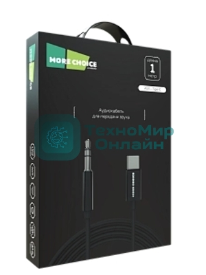 Кабель аудио MORE CHOICE (4610196409844) UK28a AUX 3.5мм Type-C 1м, черный