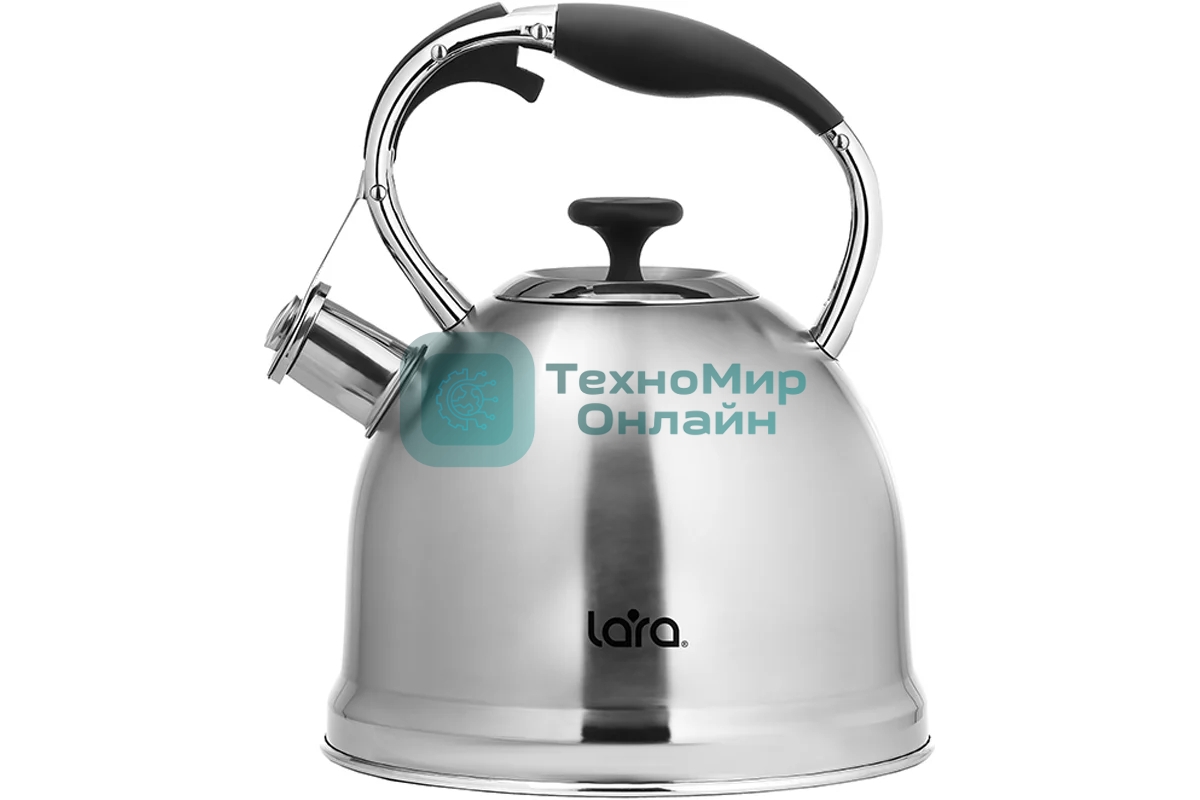 Чайник для плиты Lara LR00-75 (Зеркальный) 3.3л индукц. капс. дно, свисток с кноп. механизмом