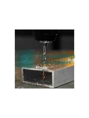 Сверло спиральное по металлу Denzel 4 x 75мм, Р6М5, Golden Tip