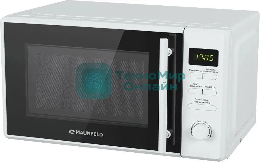 Микроволновая печь Maunfeld MFSMO.20.7TWH белый, 20 л, 700 Вт, переключатели - кнопки, поворотный механизм