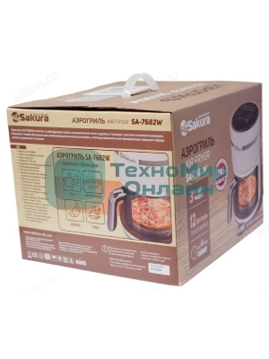 Аэрогриль Sakura SA-7682W черный, 1200 Вт, 3 л, сенсор, 12 программ