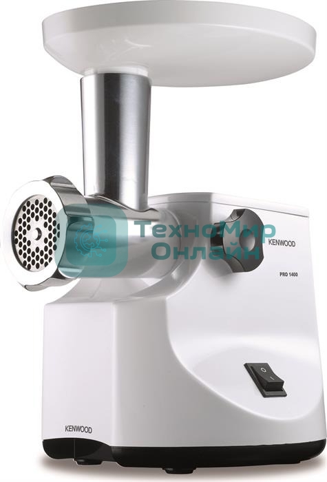 Мясорубка электрическая Kenwood MG450 белый, 1400 Вт, 1.5 кг/мин, реверс, защита от перегрузки, насадки - 5