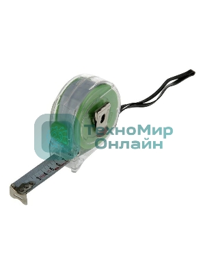 Рулетка Сибртех Кварц, прозрачный корпус, амортизатор, 5 м х 25 мм