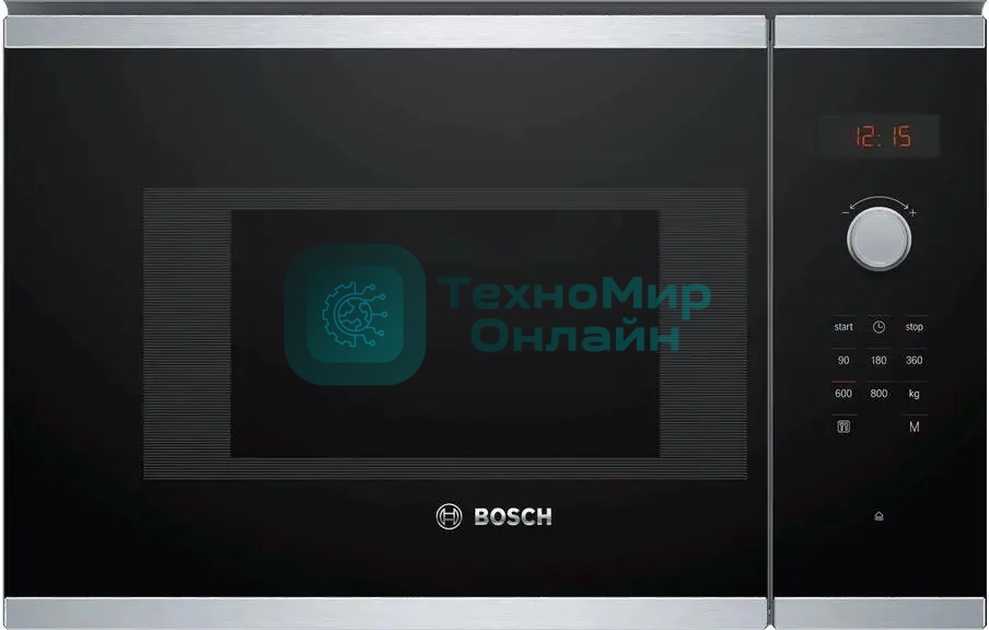 Встраиваемая микроволновая печь Bosch BFL523MS0 20л. 800Вт нержавеющая сталь/черный