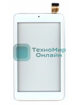Сенсорное стекло (тачскрин) для Евросеть E-TAB 7.11, белое с рамкой